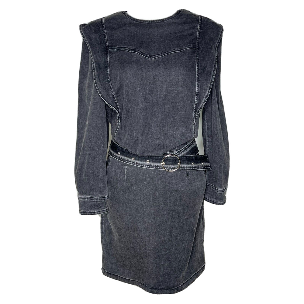 By‎ Egreis NWT Black Denim Belted Dress Size S